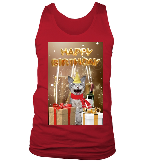 Cat Happy Birthday House Garden Tank Top Unisex