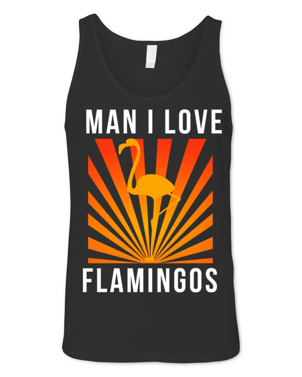Vintage Man I Love Flamingos Unisex Jersey Tank