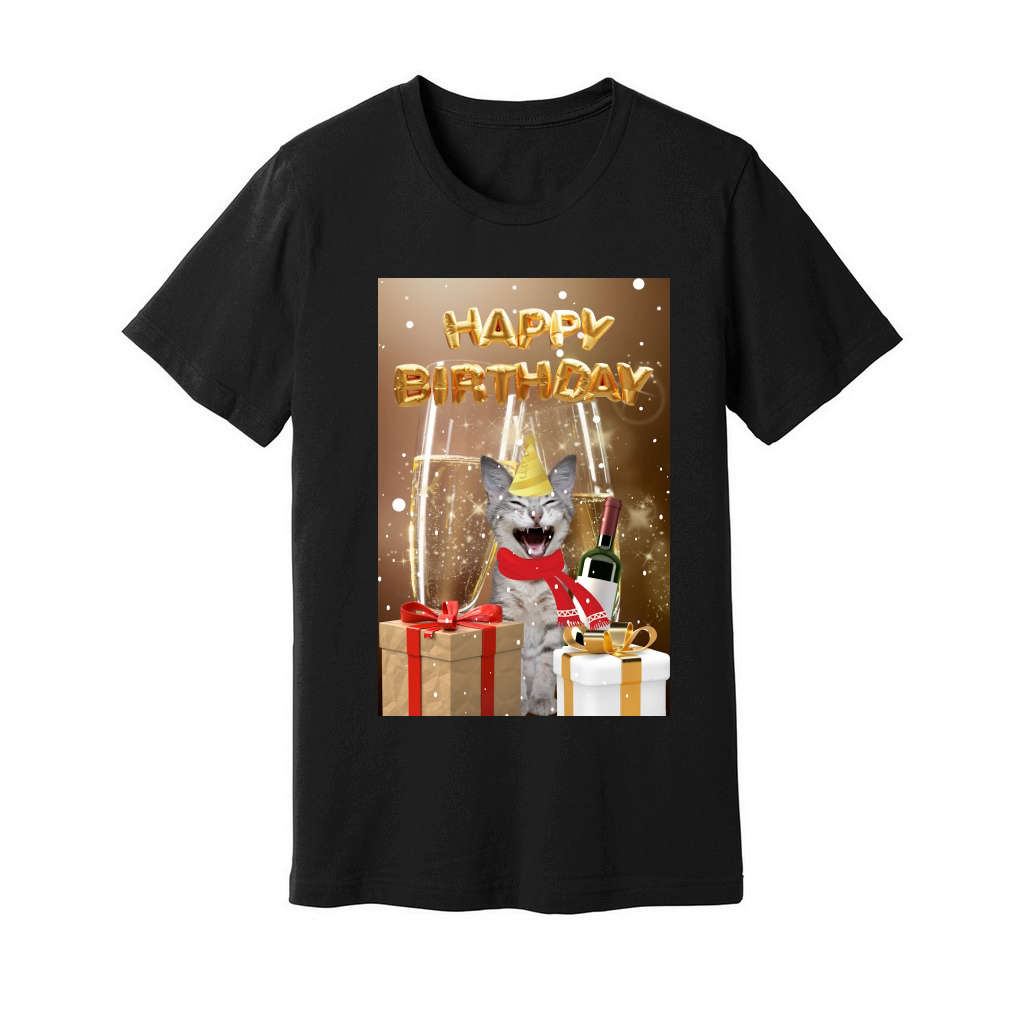 Cat Happy Birthday House Garden Unisex Jersey Tee