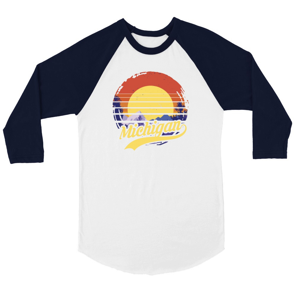 Michigan Usa Staate Unisex ¾ sleeve Raglan T-shirt