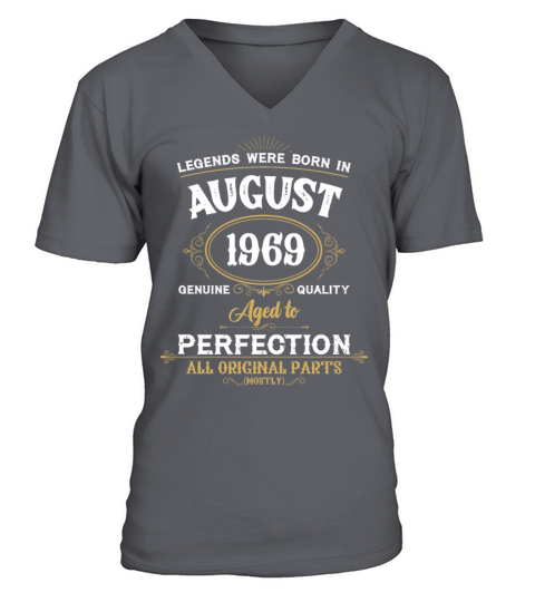 Legends Were Born In August 1969 V-Neck T-shirt