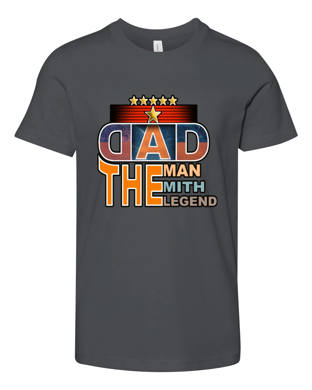 Dad The Man The Mith The Legend stickers Youth Unisex Jersey Tee