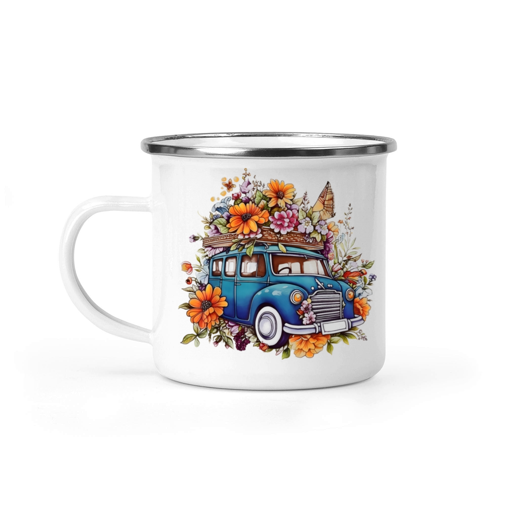 Aesthetic Cottagecore Car Flowers Vintage Lover Camping Mug