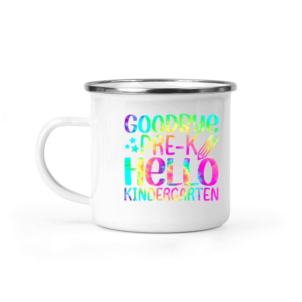 Back To School Goodbye Pre K Hello Kindergarten Camping Mug