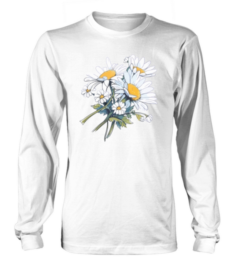 Cool Bouquet Floral Daisies Humor Vintage Flowers Long sleeved Unisex