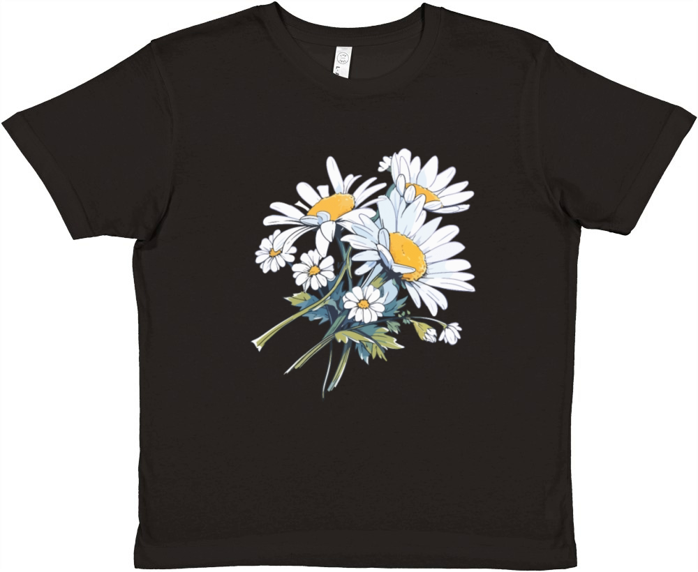 Cool Bouquet Floral Daisies Humor Vintage Flowers Premium Kids Crewneck T-shirt