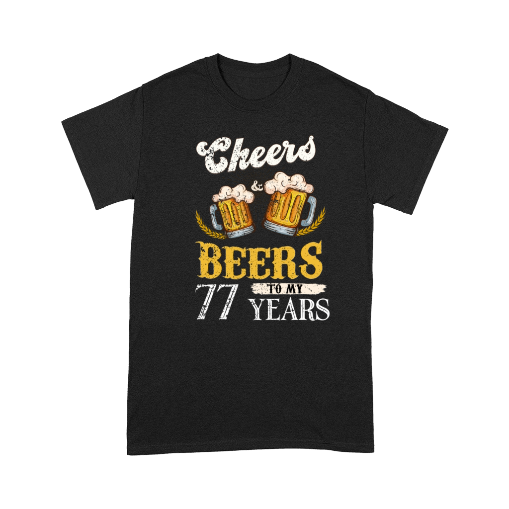 Vintage Cheers And Beers To My 77 Years Birthday Premium T-shirt