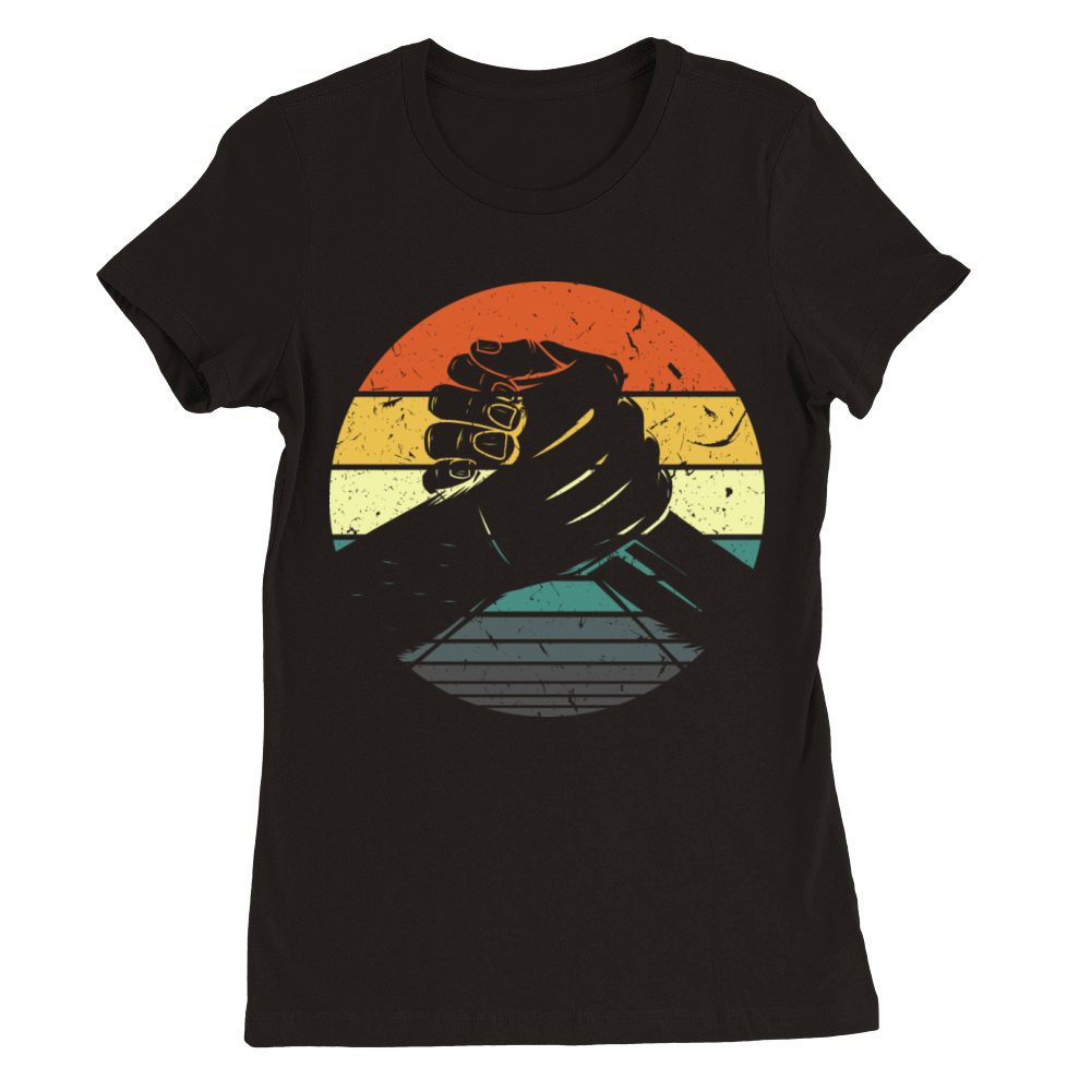 Arm Wrestle Retro Vintage Arm Wrestling Premium Womens Crewneck T-shirt
