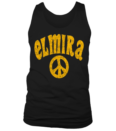 Elmira Ny New York Peace Distressed Amber Print Tank Top Unisex