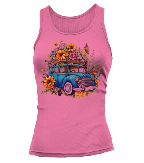Aesthetic Cottagecore Car Flowers Vintage Lover Tank top Woman