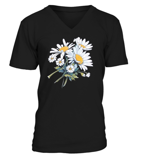 Cool Bouquet Floral Daisies Humor Vintage Flowers V-Neck T-shirt