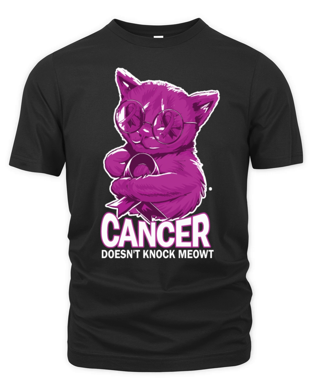 Cat Honors Cancer Caregivers Organic Unisex T-shirt