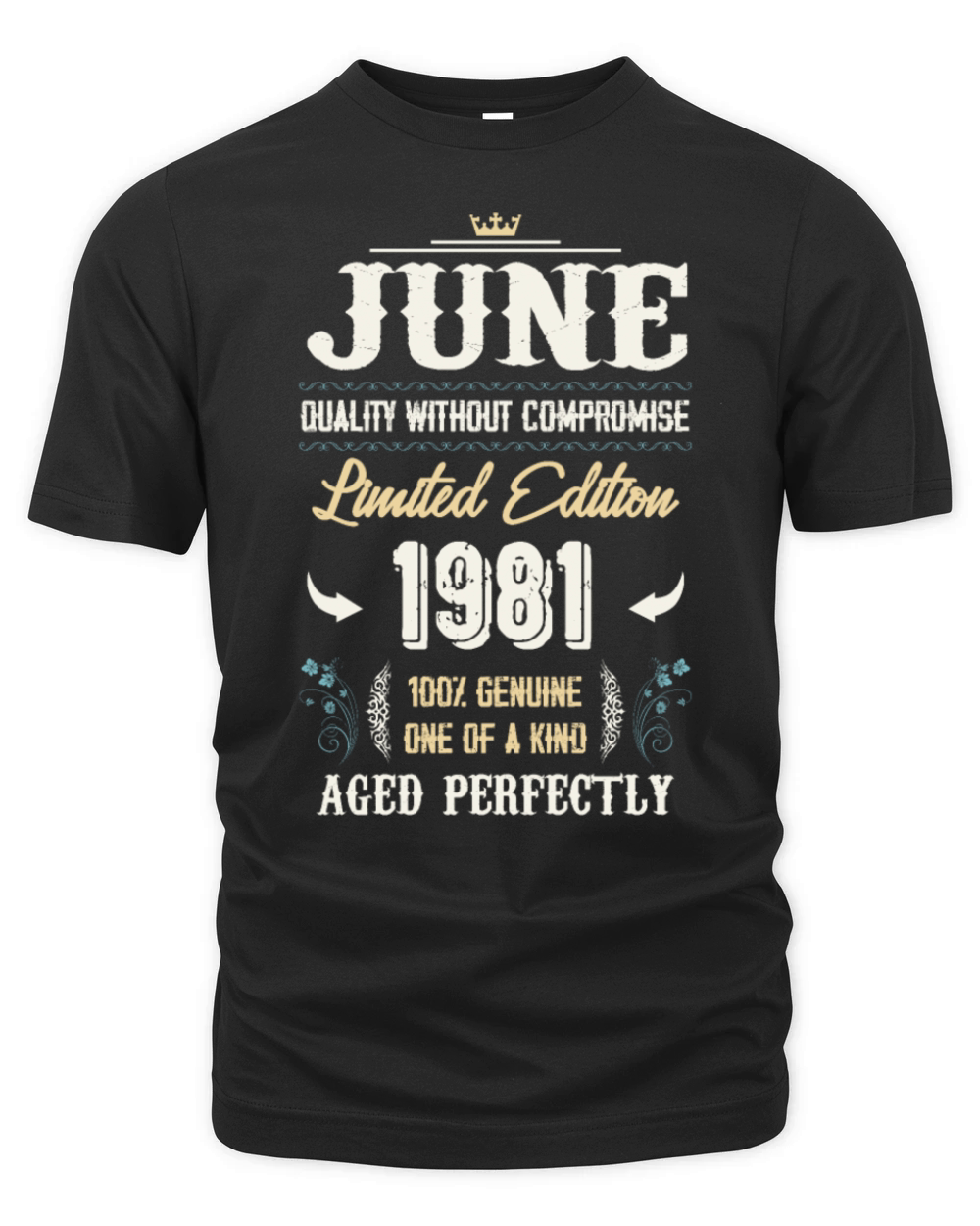 June 1981 Vintage Birthday Present Organic Unisex T-shirt