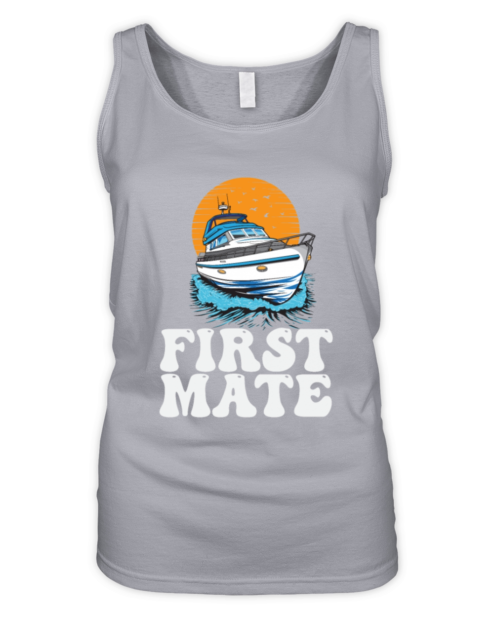 First Mate Motorboating Squad Lake Life Pontoon Organic Women's Tank Top