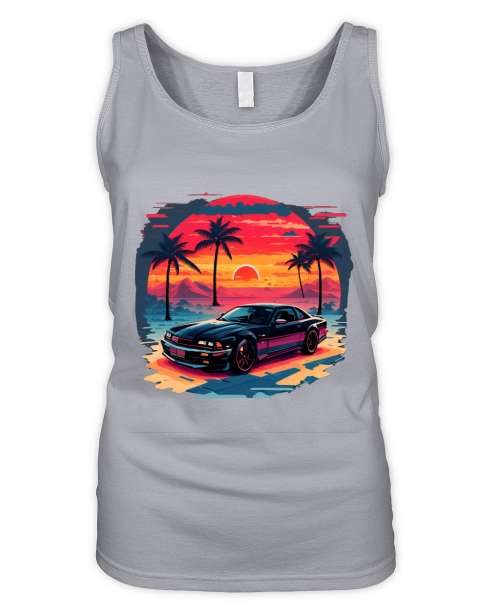 vintage sunset car california street Organic Women's Tank Top