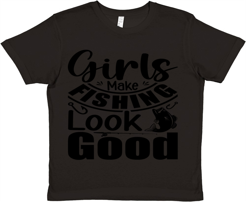 Girls Make Fishing Look Good Premium Kids Crewneck T-shirt - Designed by  Naledi