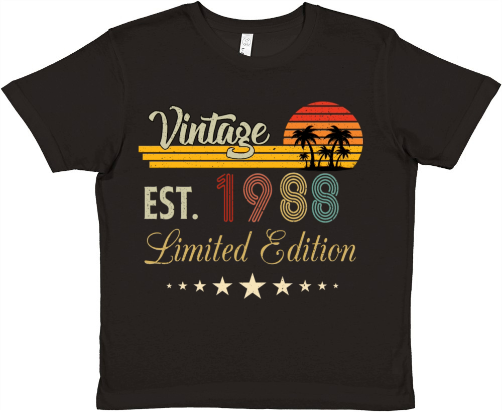 Vintage Est 1988 Limited Edition Birthday Premium Kids Crewneck T-shirt
