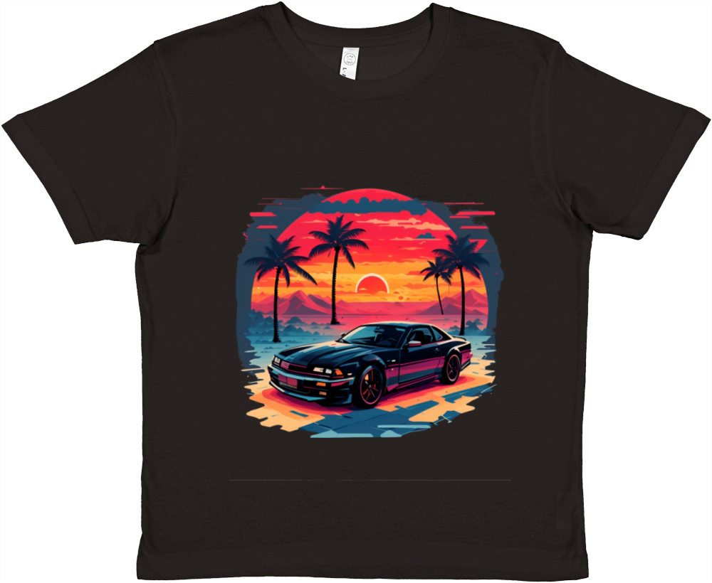 vintage sunset car california street Premium Kids Crewneck T-shirt