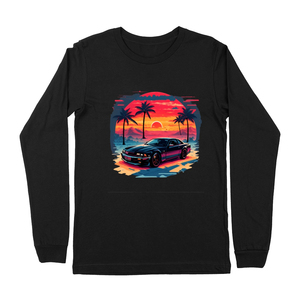 vintage sunset car california street Premium Long Sleeve