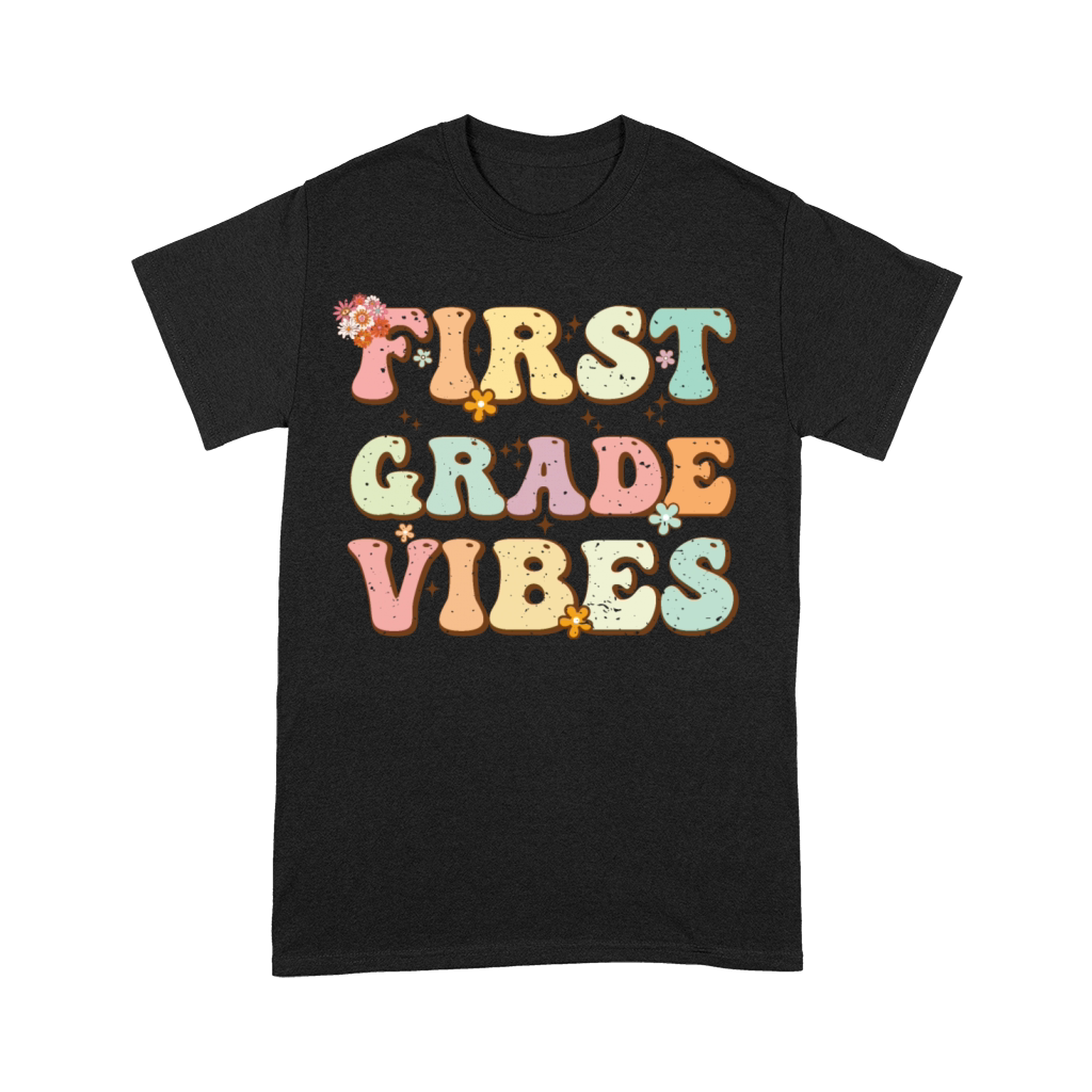 First Grade Vibes Retro Groovy Vintage First Day Premium T-shirt