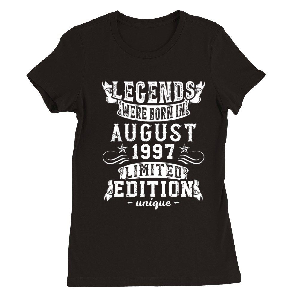 Birthday August 1997 Year Limited Edition Vintage Premium Womens Crewneck T-shirt