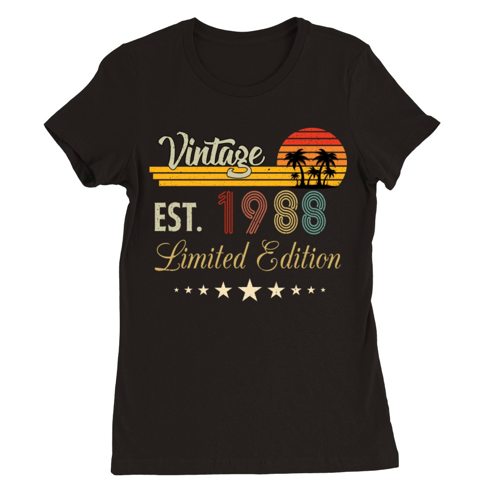 Vintage Est 1988 Limited Edition Birthday Premium Womens Crewneck T-shirt