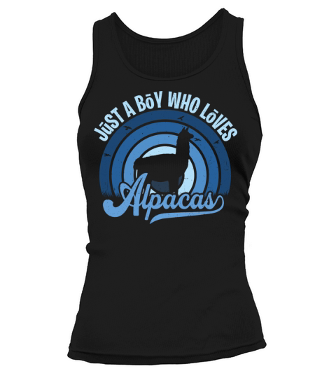 Funy Quote Just A Boy Who Loves An Alpaca Blue 80s Tank top Woman