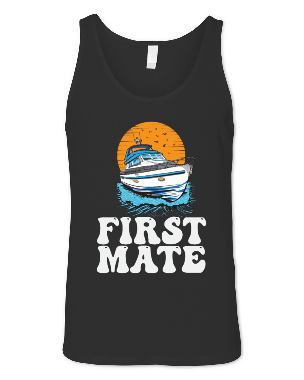 First Mate Motorboating Squad Lake Life Pontoon Unisex Jersey Tank