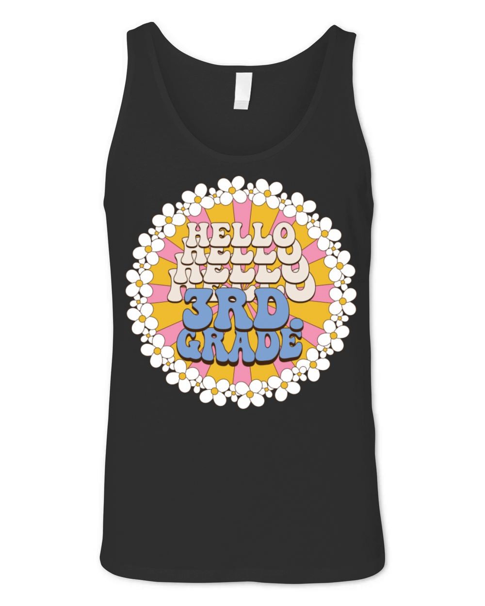 Retro Hello Third Grade Back To School 3rd Grade Unisex Jersey Tank