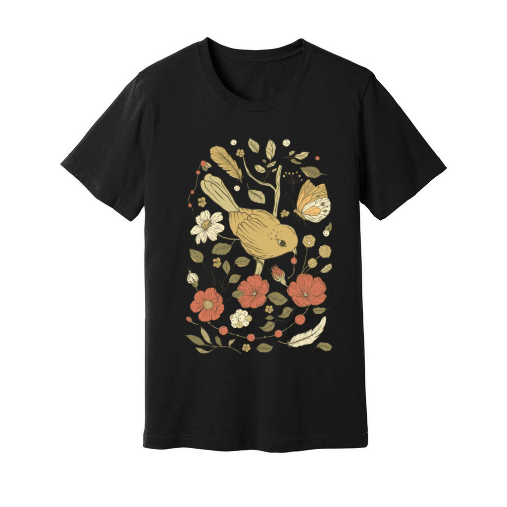 Beige Brown Bird Vintage T-Shirt Unisex Jersey Tee