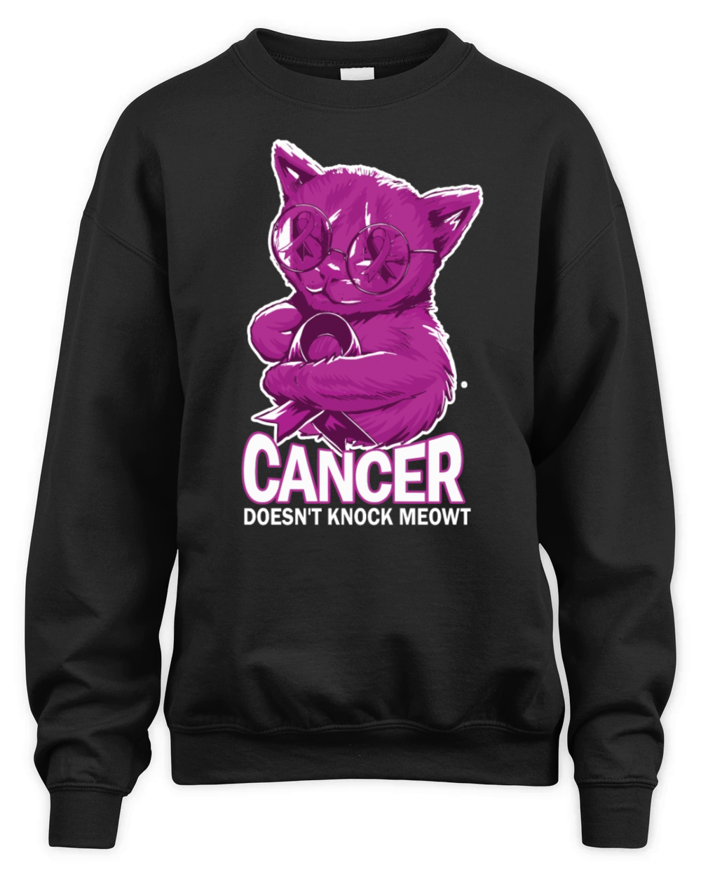 Cat Honors Cancer Caregivers Unisex Premium Crewneck Sweatshirt