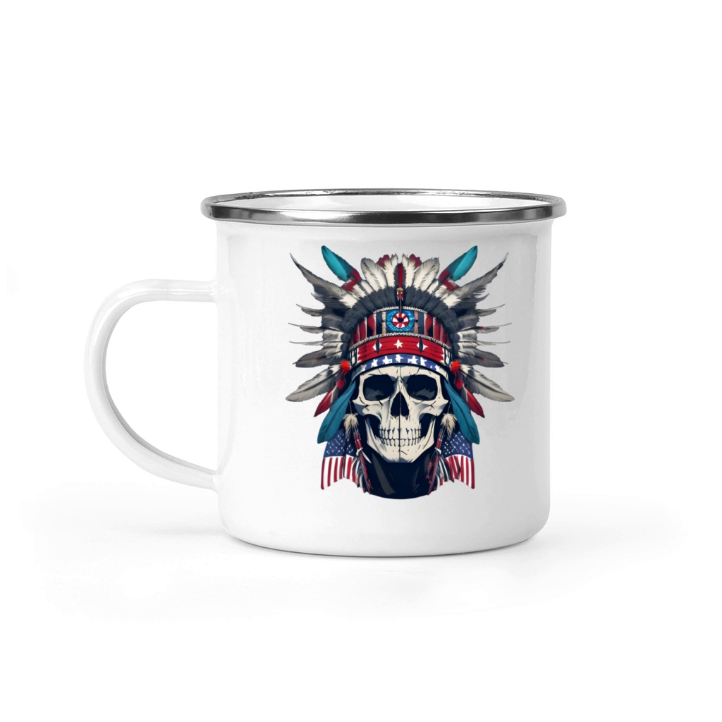 American Skull 4th of July Camping Mug