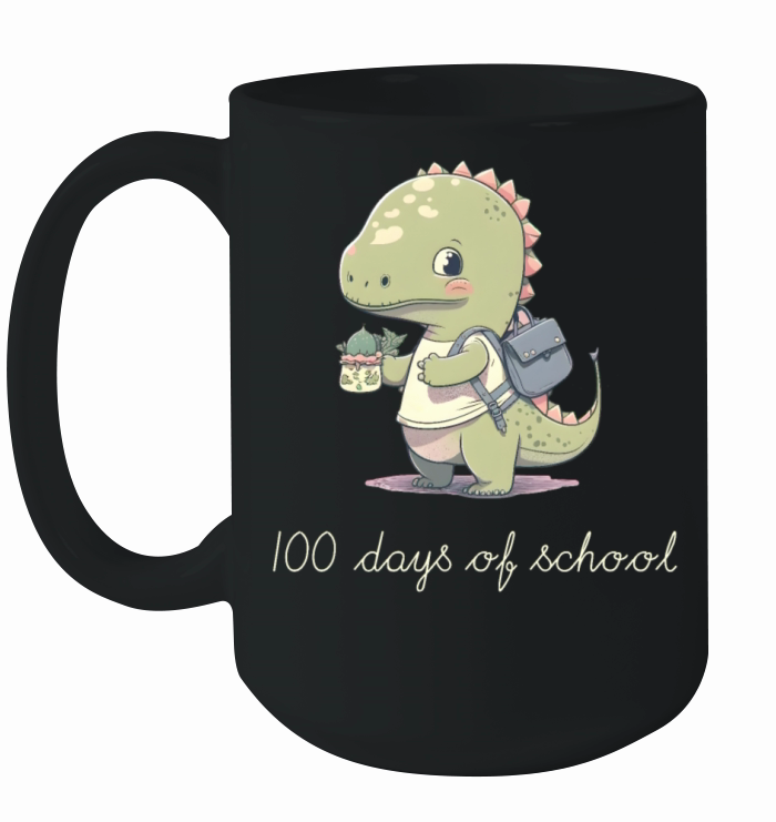 100 Days of School Cute Dino Funny Vintage Dinosau Ceramic Mug