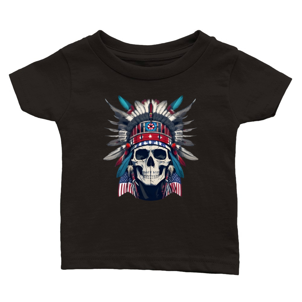 American Skull 4th of July Classic Baby Crewneck T-shirt