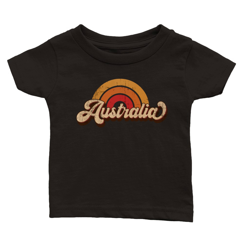 Australia Retro Vintage Rainbow Souvenir Classic Baby Crewneck T-shirt