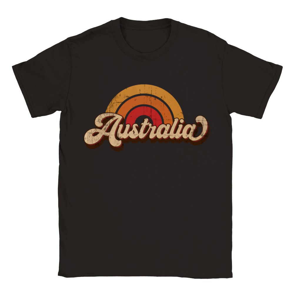Australia Retro Vintage Rainbow Souvenir Classic Kids Crewneck T-shirt