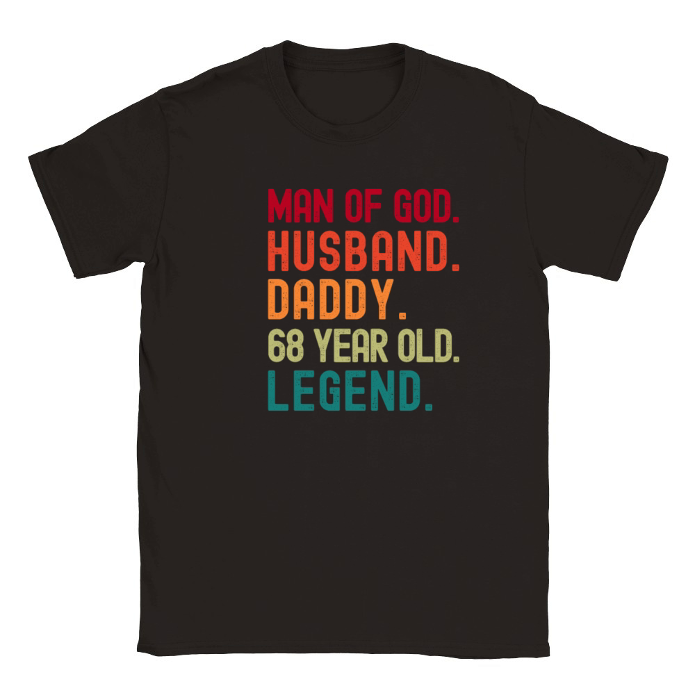 Man of God Husband Dad Funny 68th Birthday Classic Kids Crewneck T-shirt