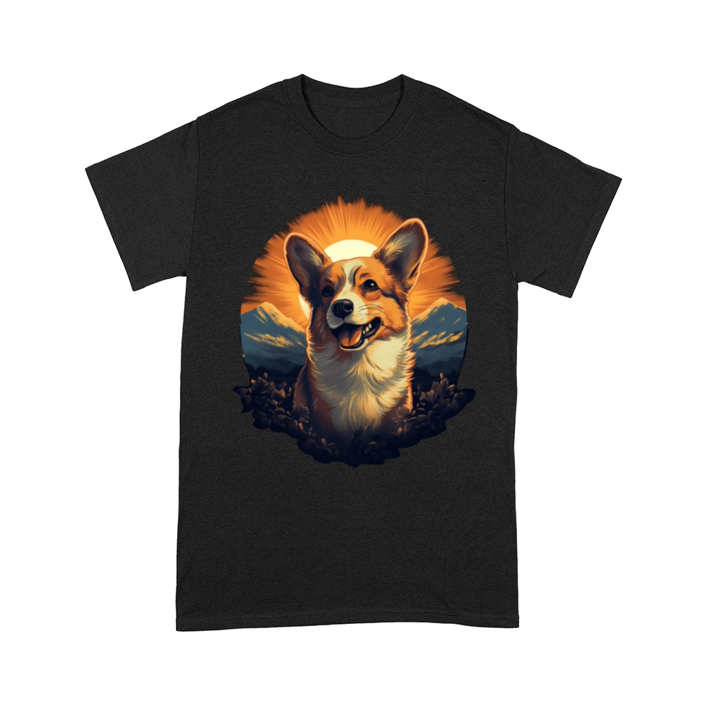 Cute Vintage Sunrise Corgi Dog Comfort T-shirt