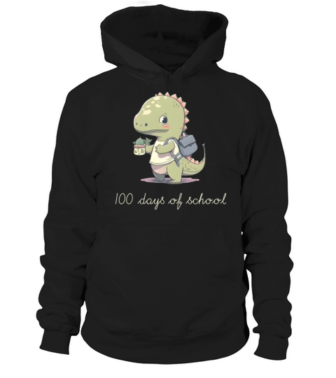 100 Days of School Cute Dino Funny Vintage Dinosau Hoodie Unisex