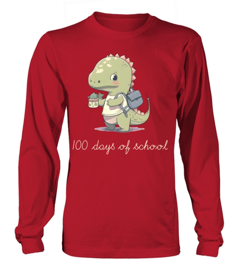 100 Days of School Cute Dino Funny Vintage Dinosau Long sleeved Unisex