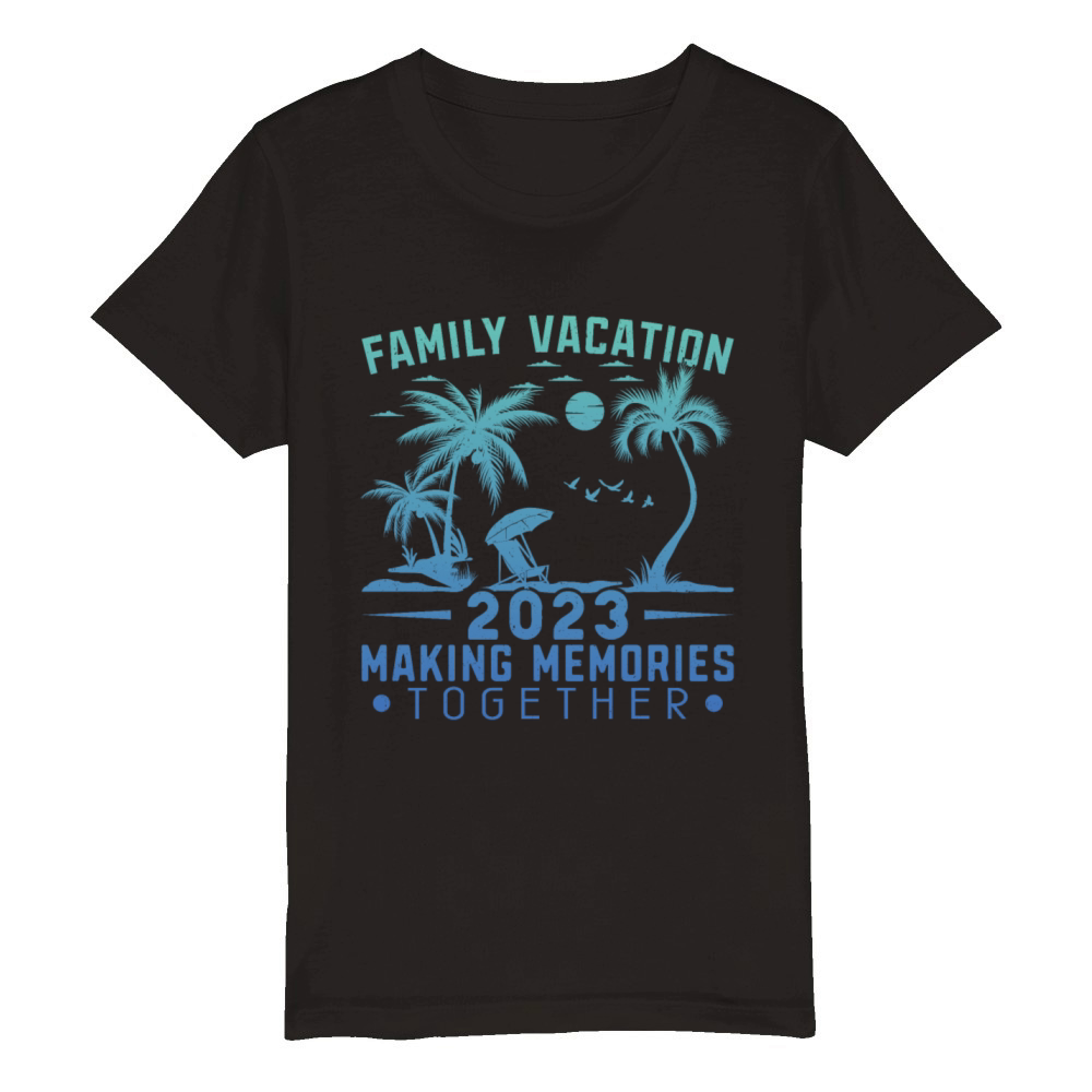 Summer Family Vacation Making Memories Organic Kids Crewneck T-shirt