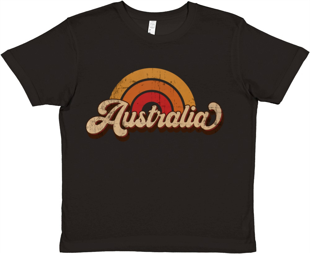 Australia Retro Vintage Rainbow Souvenir Premium Kids Crewneck T-shirt