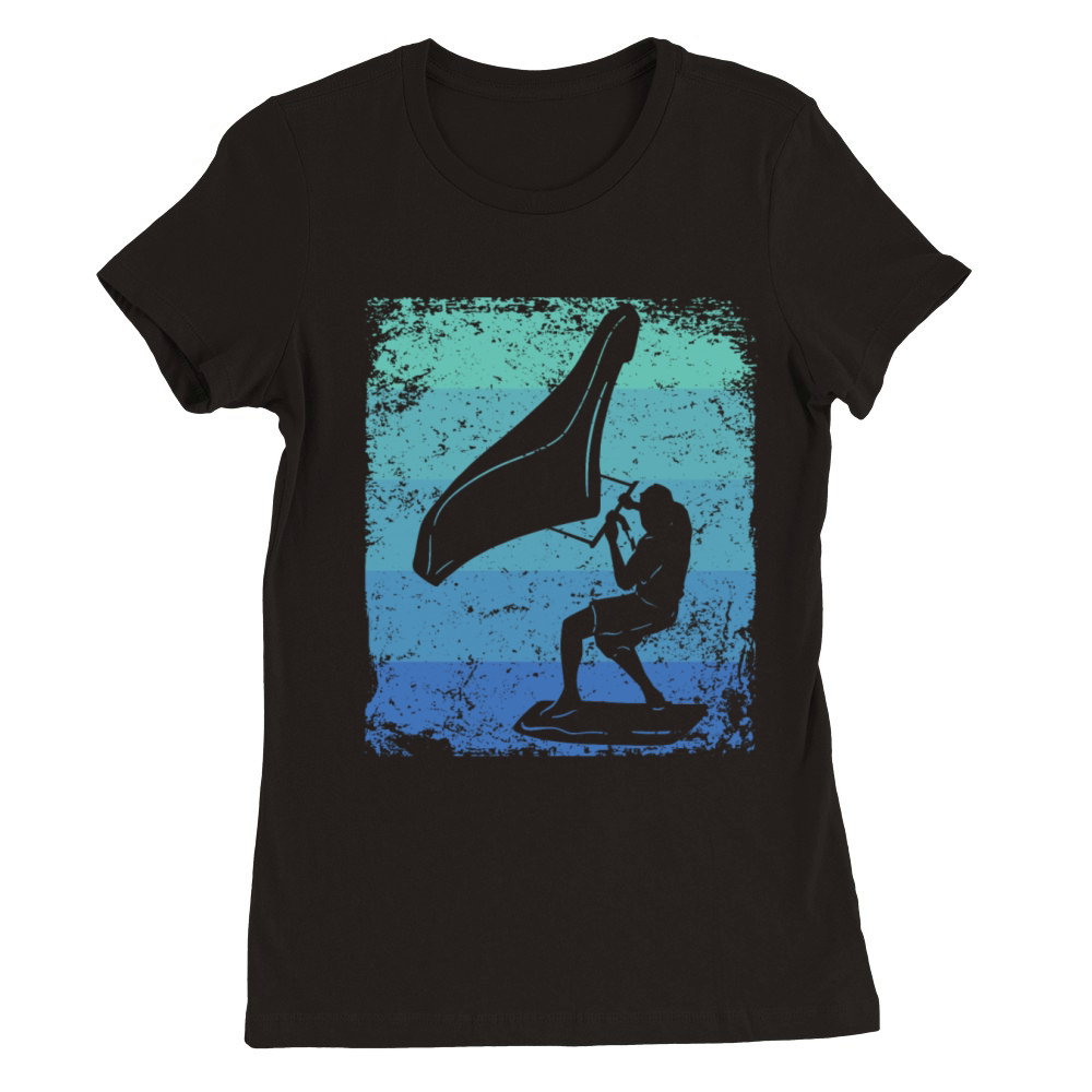 Wing Foil Wingsurfing Retro Foil Wing Premium Womens Crewneck T-shirt