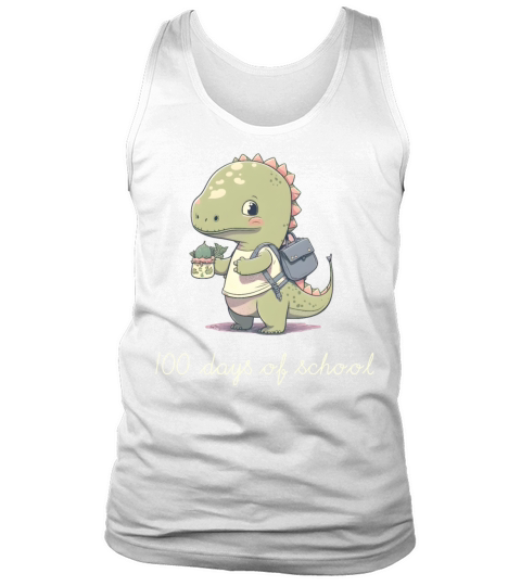100 Days of School Cute Dino Funny Vintage Dinosau Tank Top Unisex