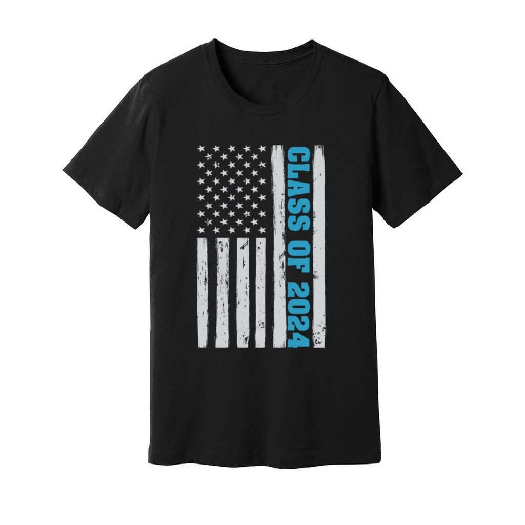 Graduation Class of 2024 Vintage Us American Flag Unisex Jersey Tee