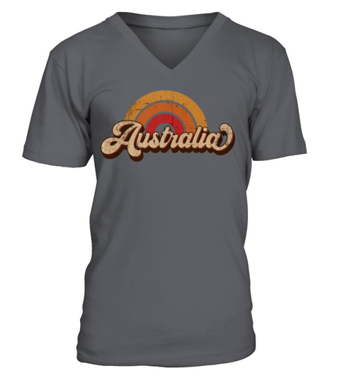 Australia Retro Vintage Rainbow Souvenir V-Neck T-shirt