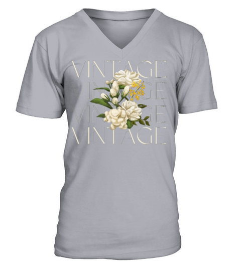 Flower vintage V-Neck T-shirt