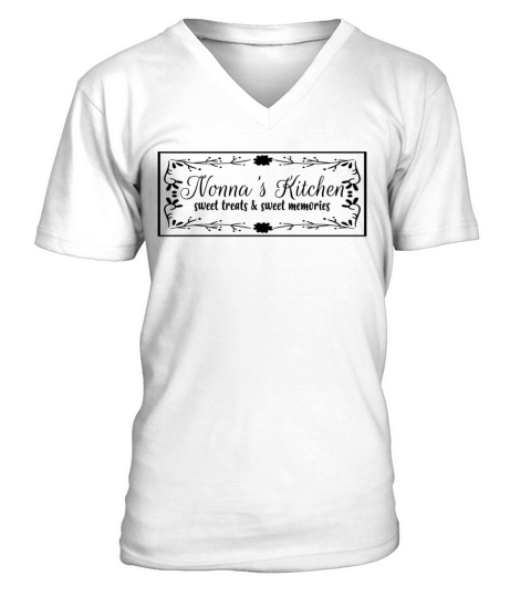 Nonnas Kitchen Mothers Day Gift Italian Grandma V-Neck T-shirt