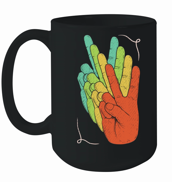 Retro Peace Vintage Passion Hippie Festival Lover Ceramic Mug