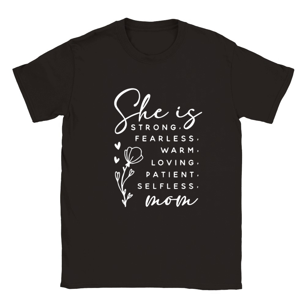 She is STRONG FEARLESS WARM LOVING PATIENT Classic Kids Crewneck T-shirt